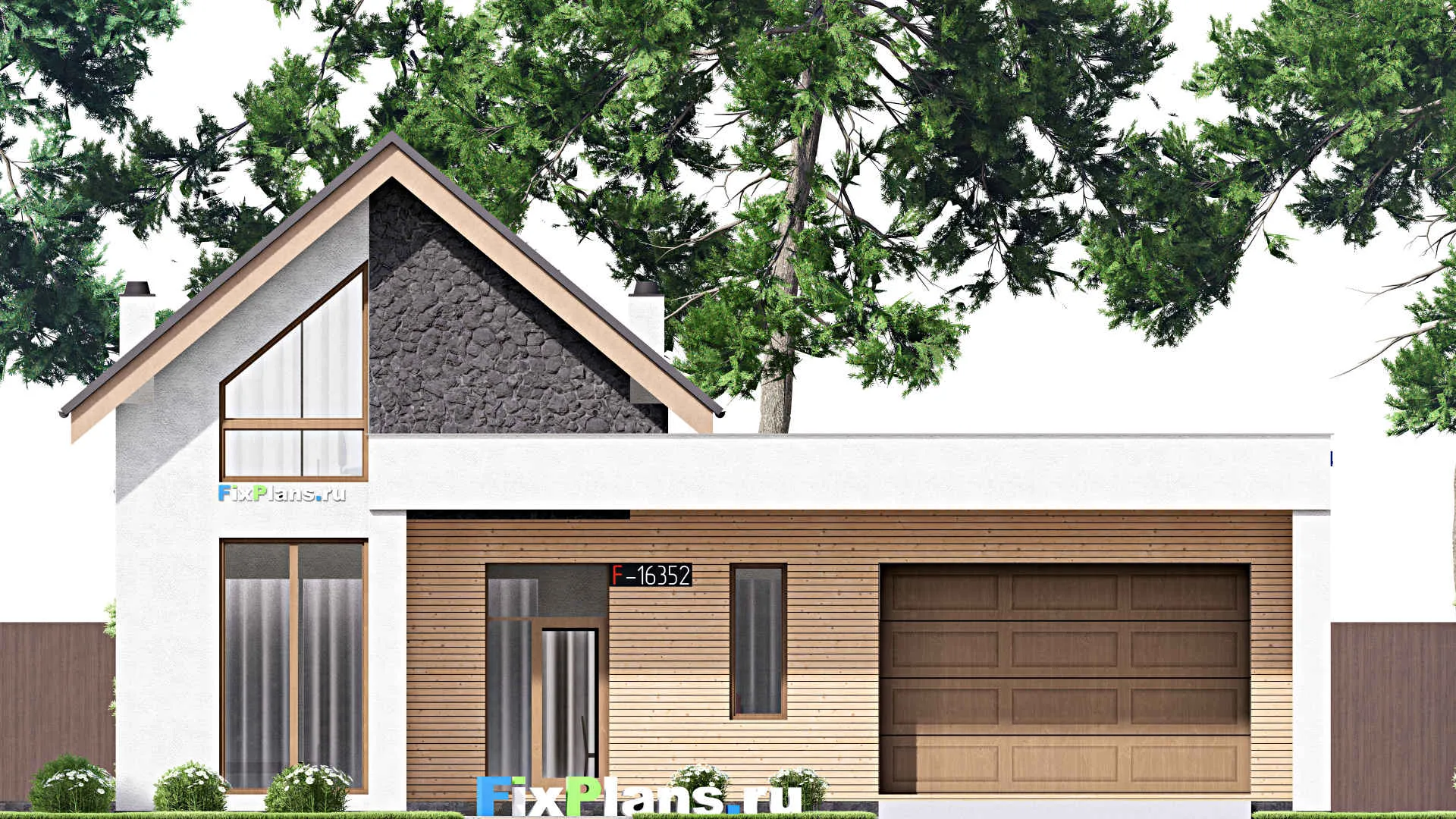 F-16352 - Проект дома с мансардой 17 на 20, площадью 260 м² с 4 спальнями