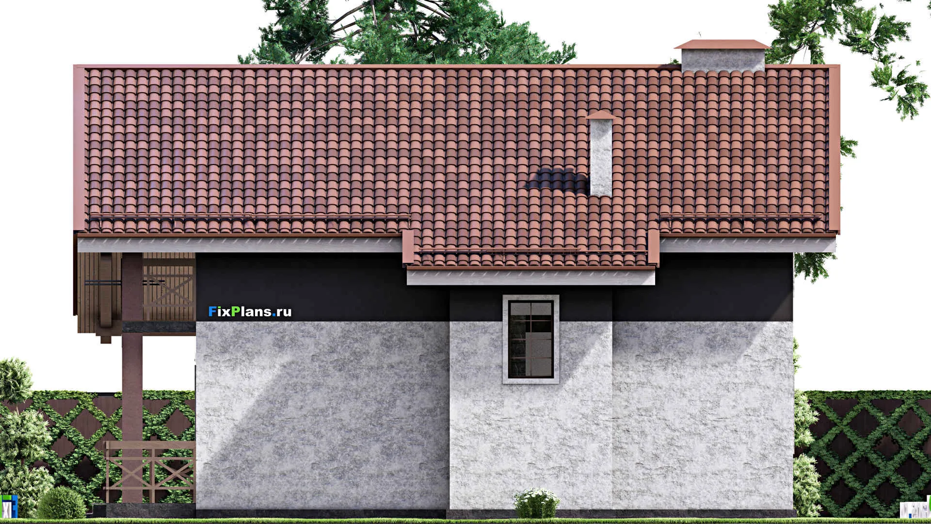 F-13346 - Проект дома с мансардой 13 на 17, площадью 260 м² с террасой, балконом и 4 спальнями