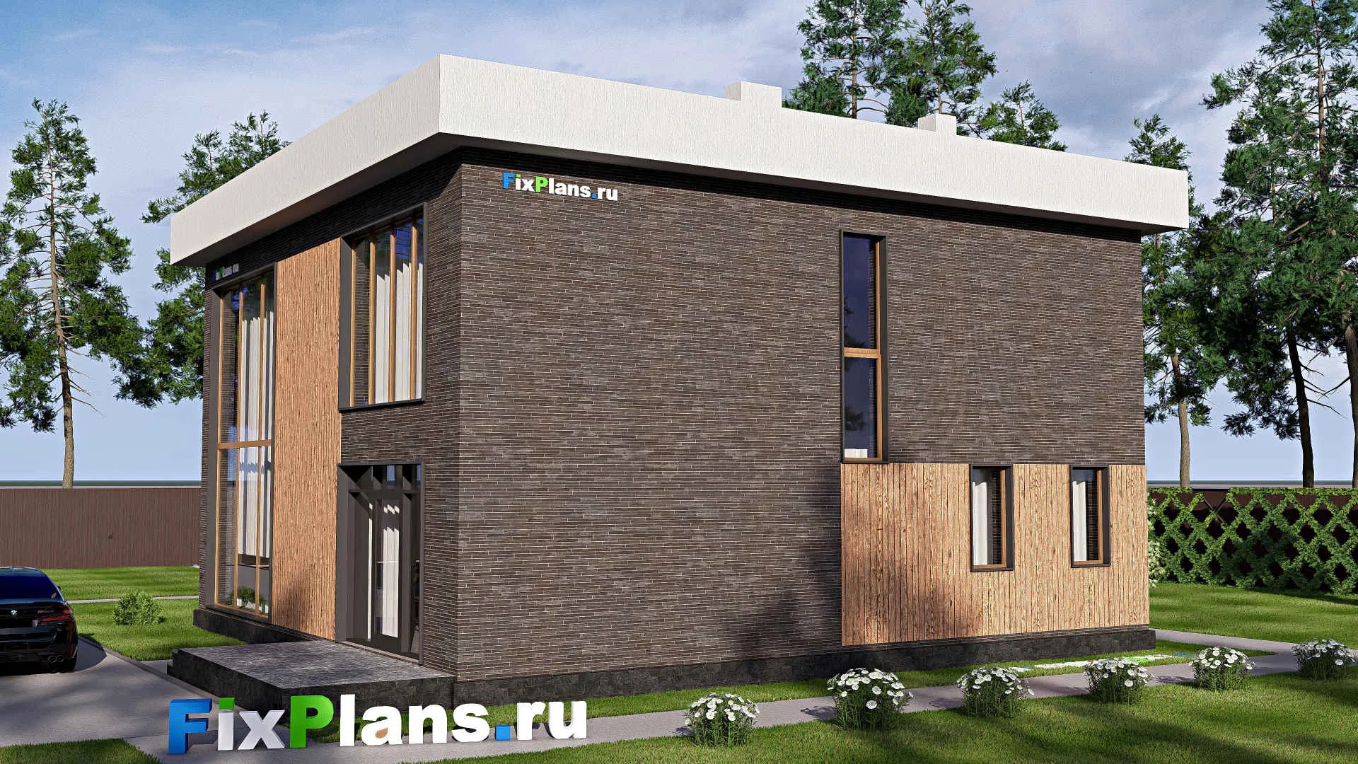 F-20276 - Проект двухэтажного дома 14 на 15, площадью 230 м² с террасой, балконом и 4 спальнями