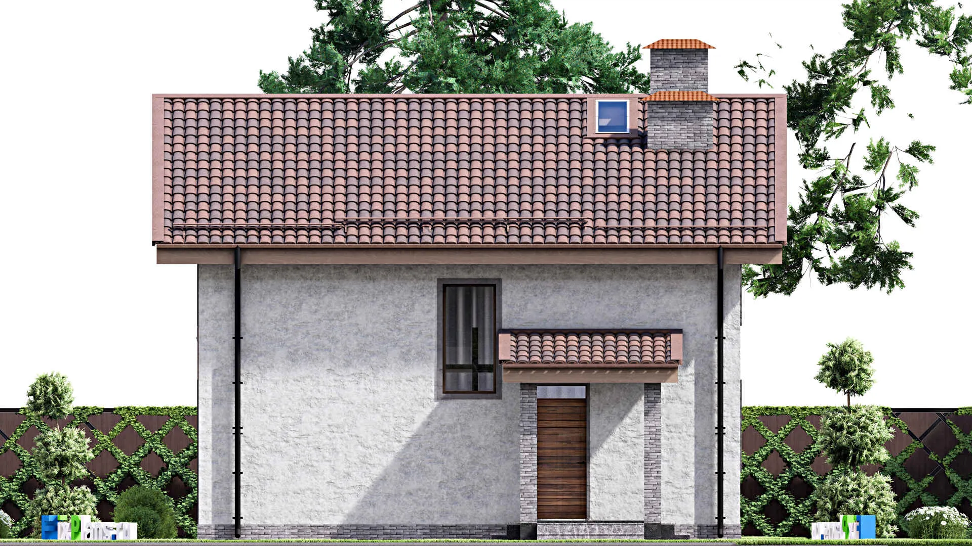 F-12869 - Проект дома с мансардой 10 на 14, площадью 160 м² с террасой, балконом и 4 спальнями