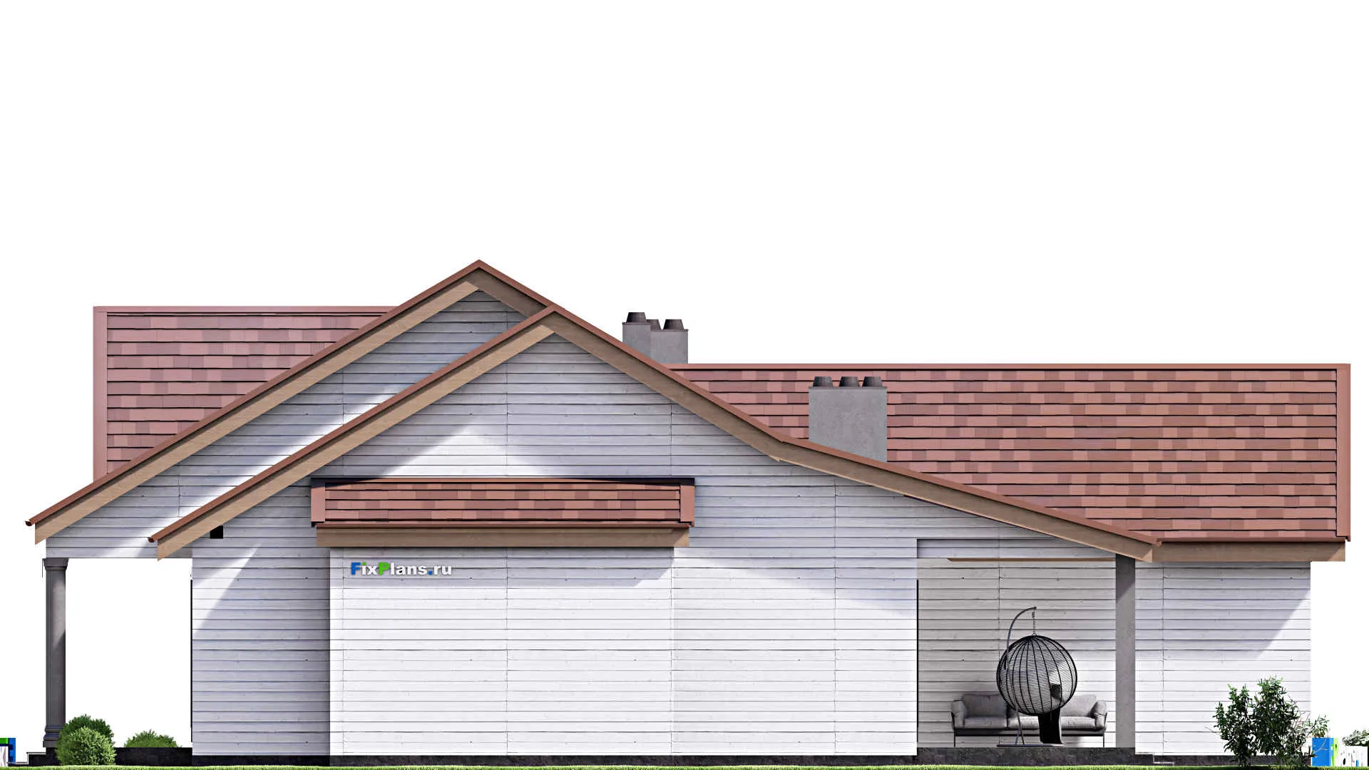 F-16487 - Проект одноэтажного дома 20 на 20, площадью 270 м² с 3 спальнями