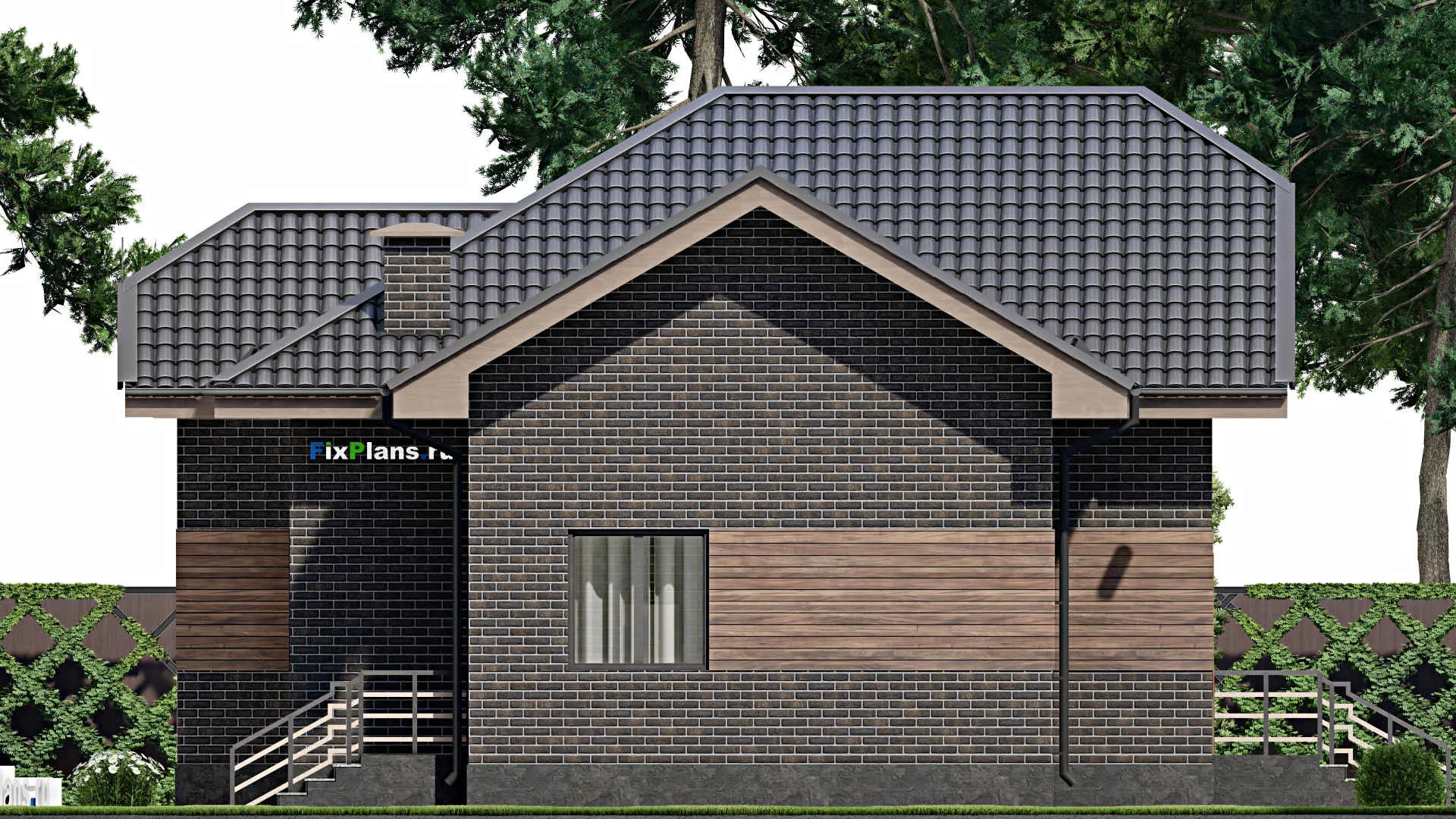 F-4832 - Проект одноэтажного дома 11 на 12, площадью 90 м² с 2 спальнями