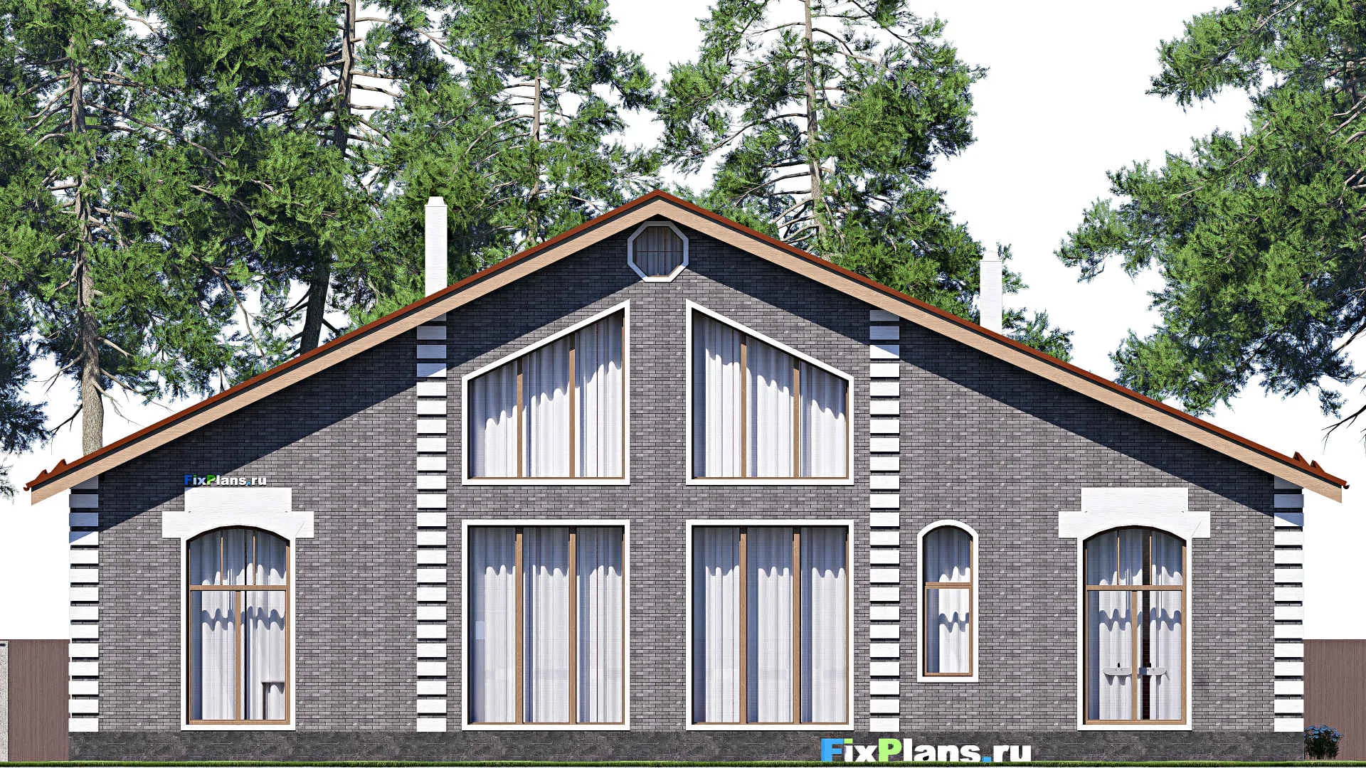 F-17072 - Проект одноэтажного дома 14 на 24, площадью 220 м² с 2 спальнями