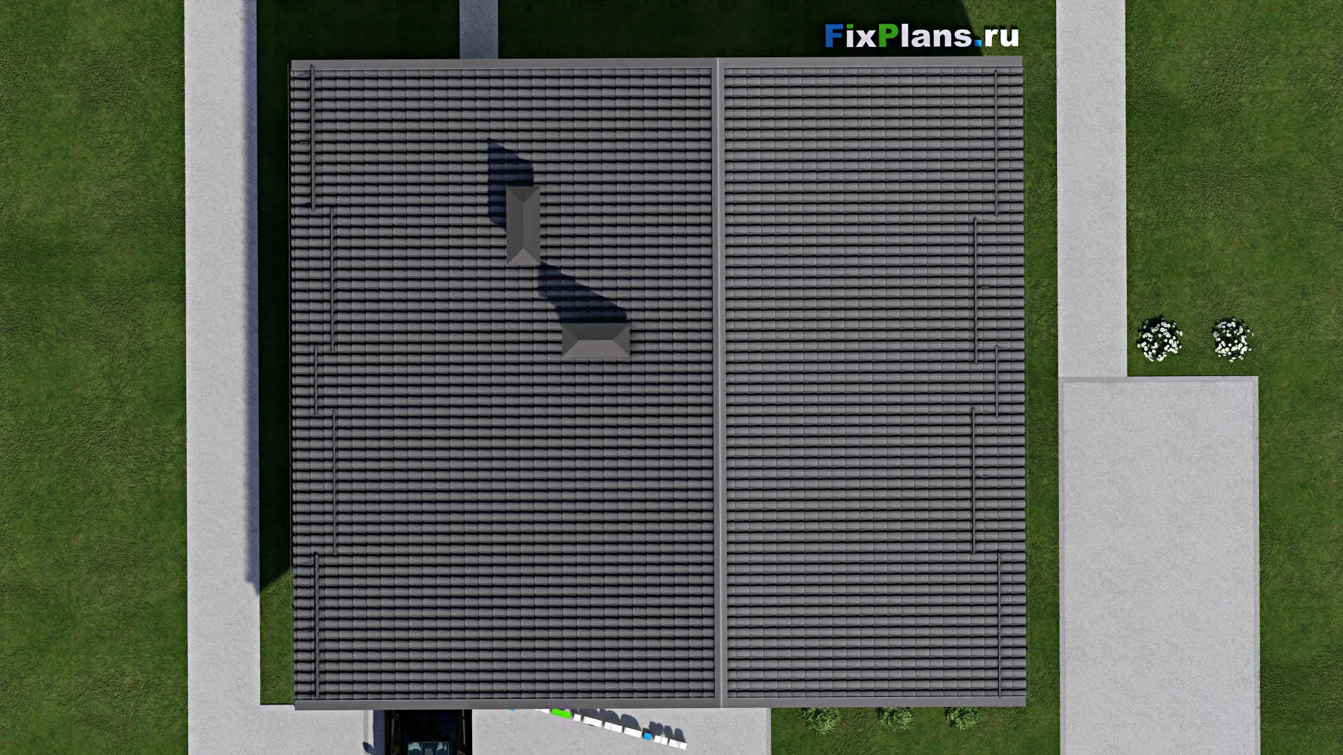 F-4598 - Проект дома с мансардой 13 на 14, площадью 210 м² с гаражом на 1 машину и 3 спальнями