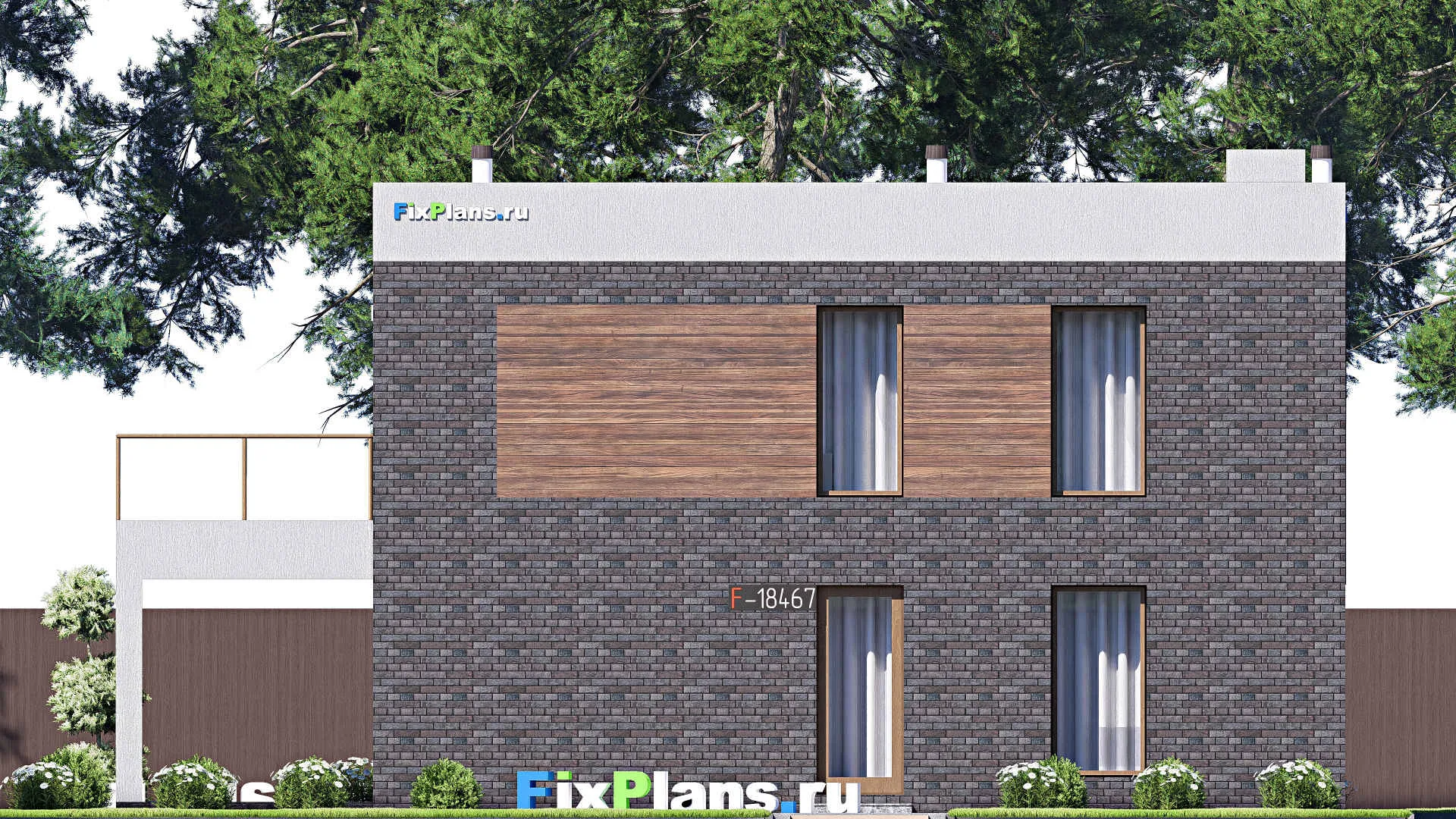 F-18467 - Проект двухэтажного дома 8 на 15, площадью 160 м² с террасой, балконом и 4 спальнями