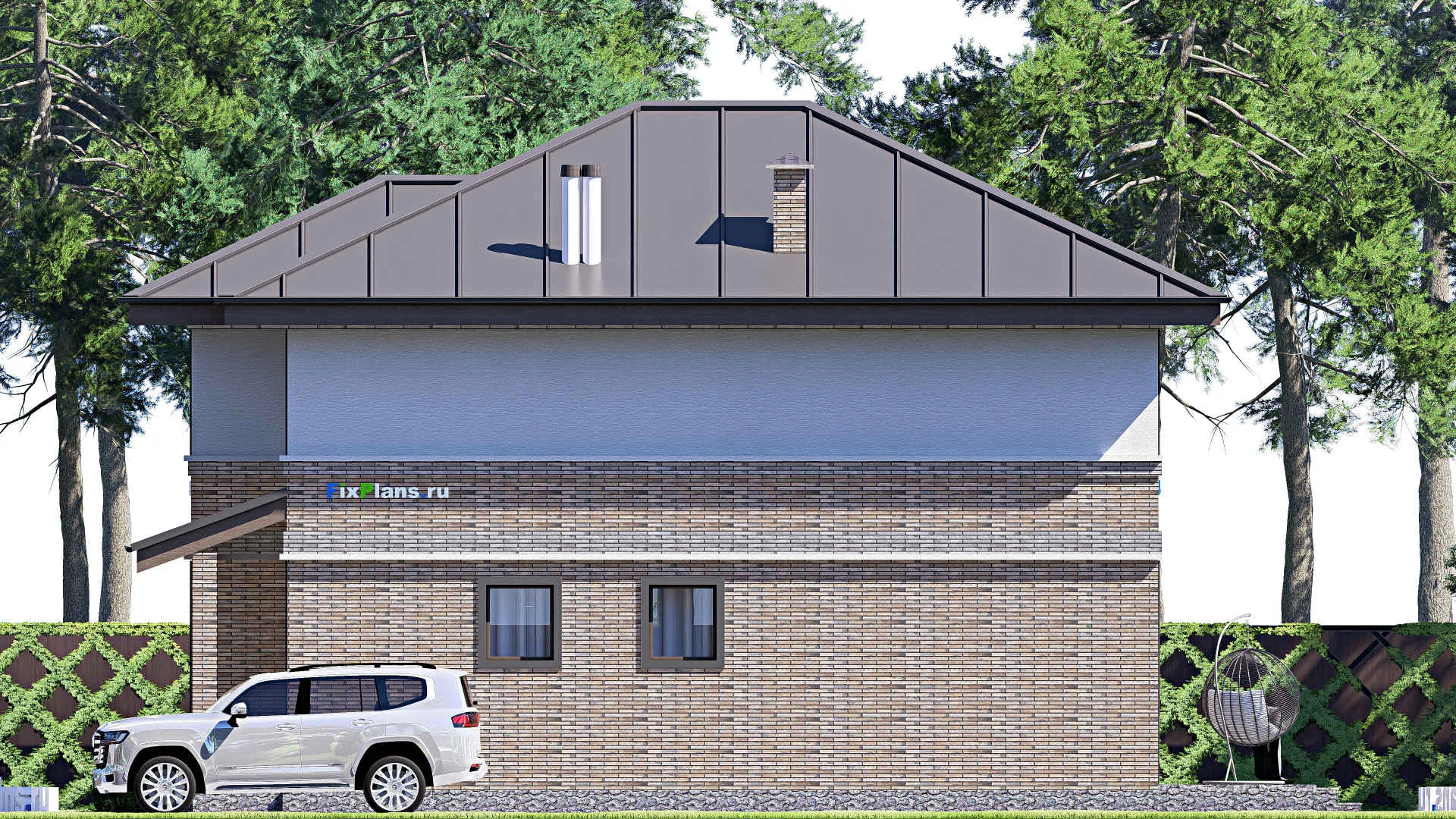 F-20816 - Проект двухэтажного дома 9 на 15, площадью 170 м² с террасой и 4 спальнями