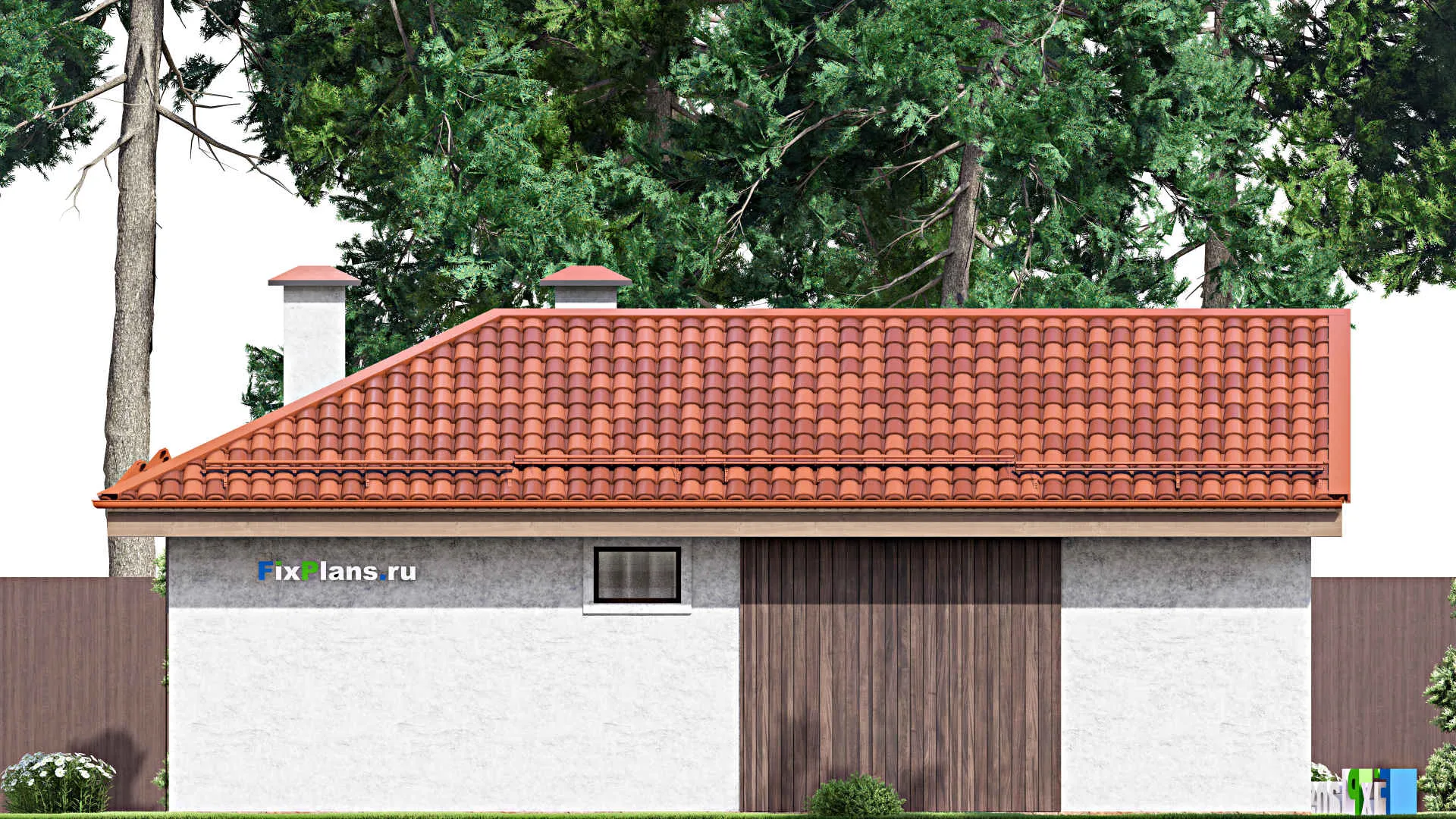 F-13976 - Проект бани 12 на 14, площадью 90 м² с терассой и санузлом