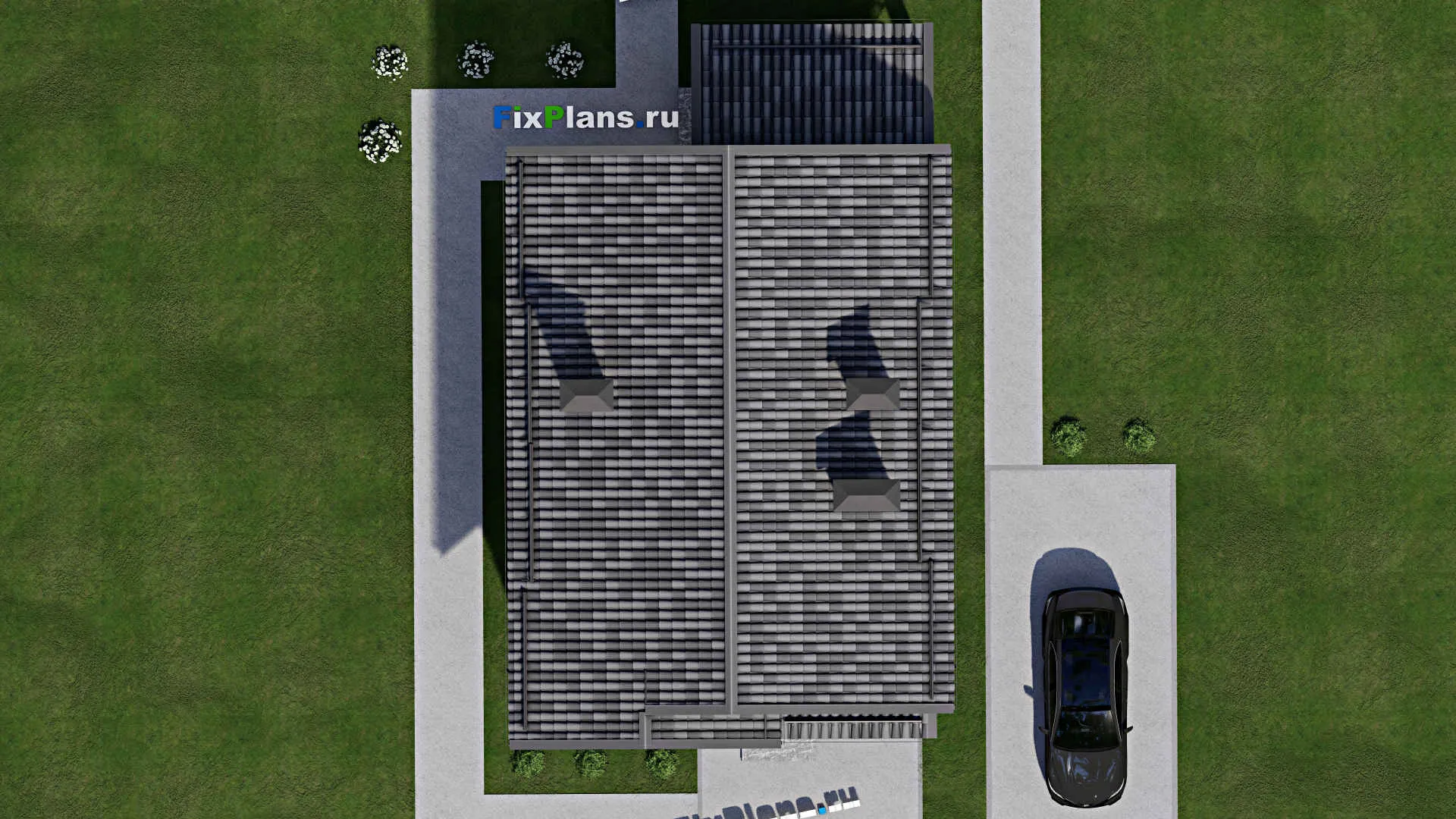 F-6479 - Проект дома с мансардой 9 на 12, площадью 150 м² с террасой, балконом и 5 спальнями