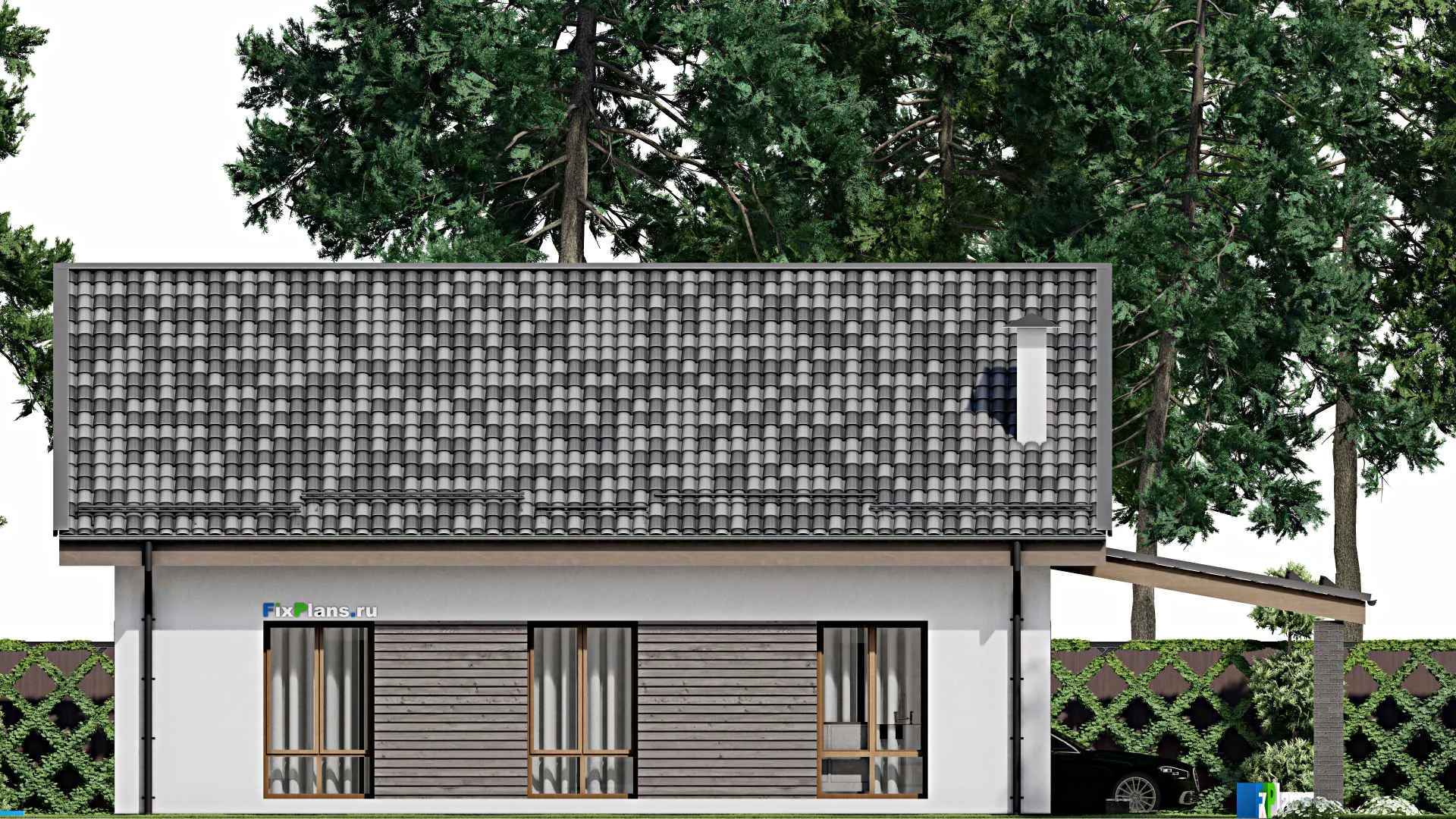 F-5912 - Проект дома с мансардой 11 на 13, площадью 210 м² с 3 спальнями