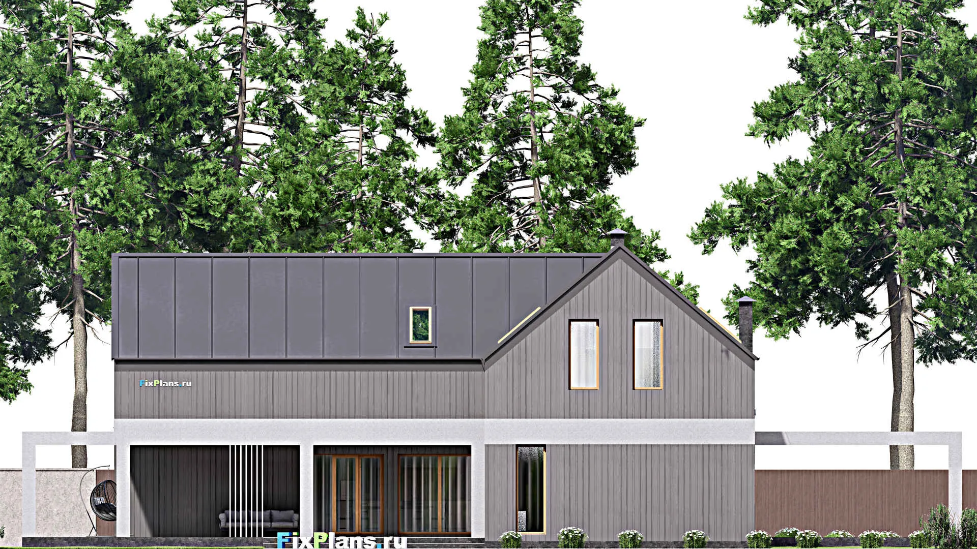 F-16514 - Проект дома с мансардой 17 на 28, площадью 410 м² с 6 спальнями