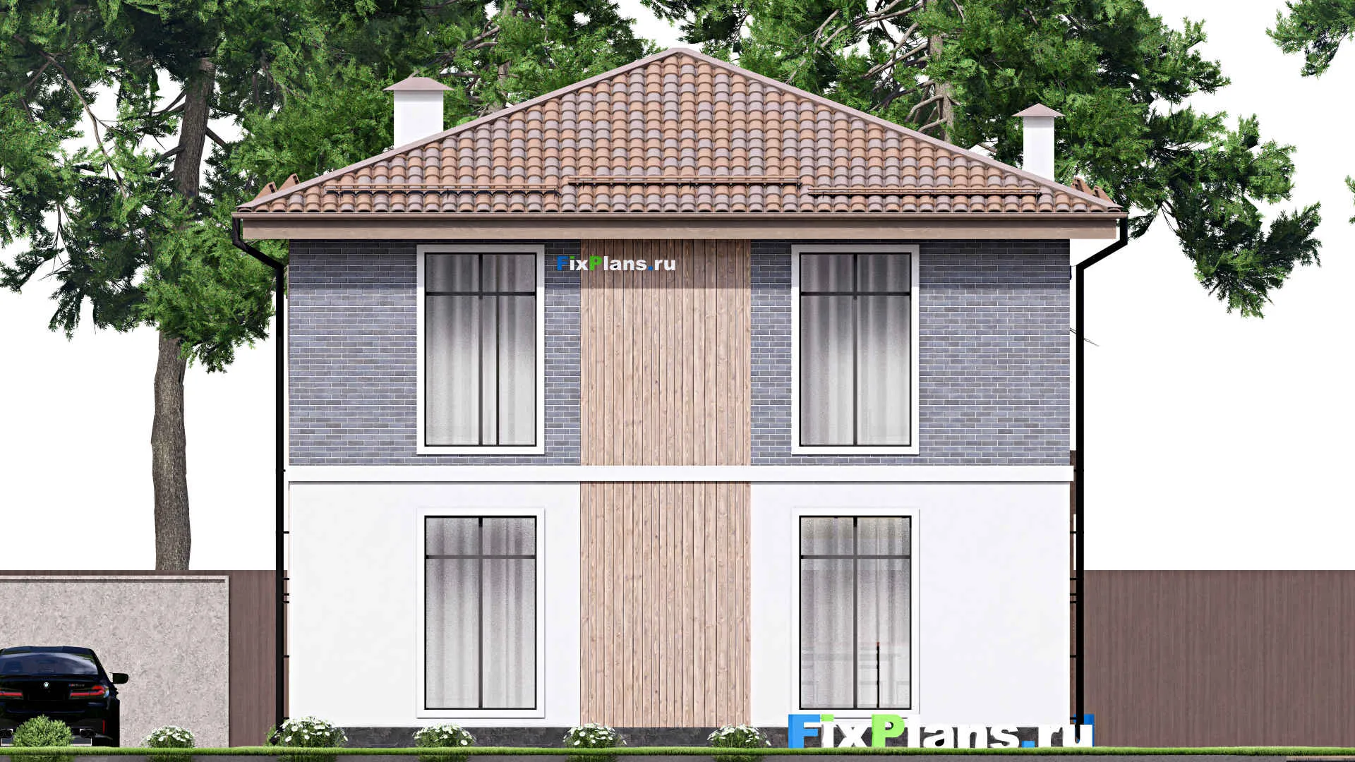 F-12509 - Проект двухэтажного дома 11 на 13, площадью 180 м² с 3 спальнями