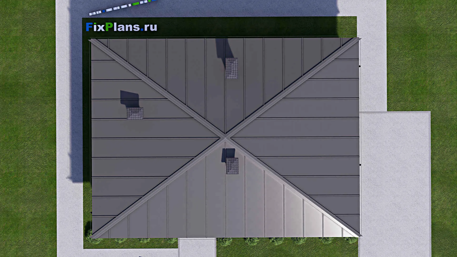 F-12527 - Проект одноэтажного дома 10 на 14, площадью 110 м² с террасой и 2 спальнями