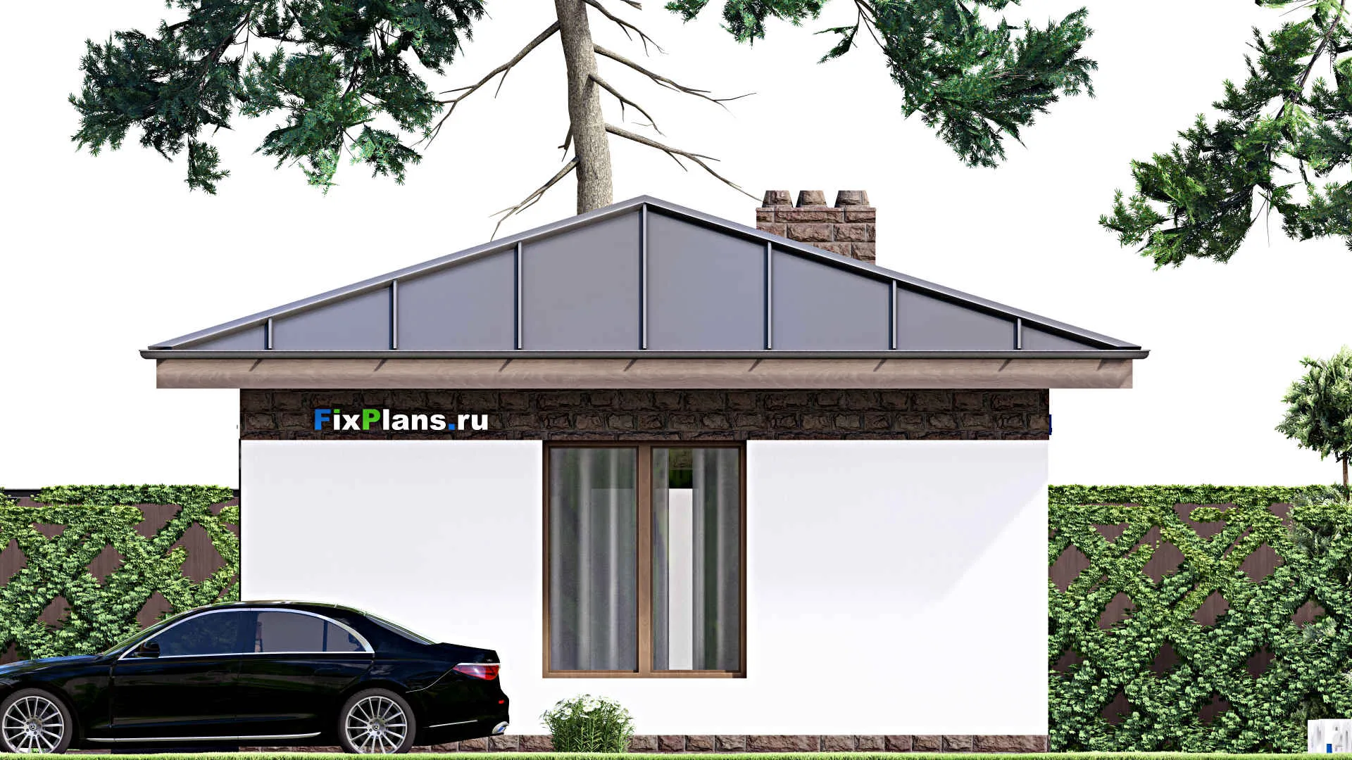 F-15038 - Проект бани 9 на 12, площадью 70 м² с комнатой отдыха, бассейном и санузлом