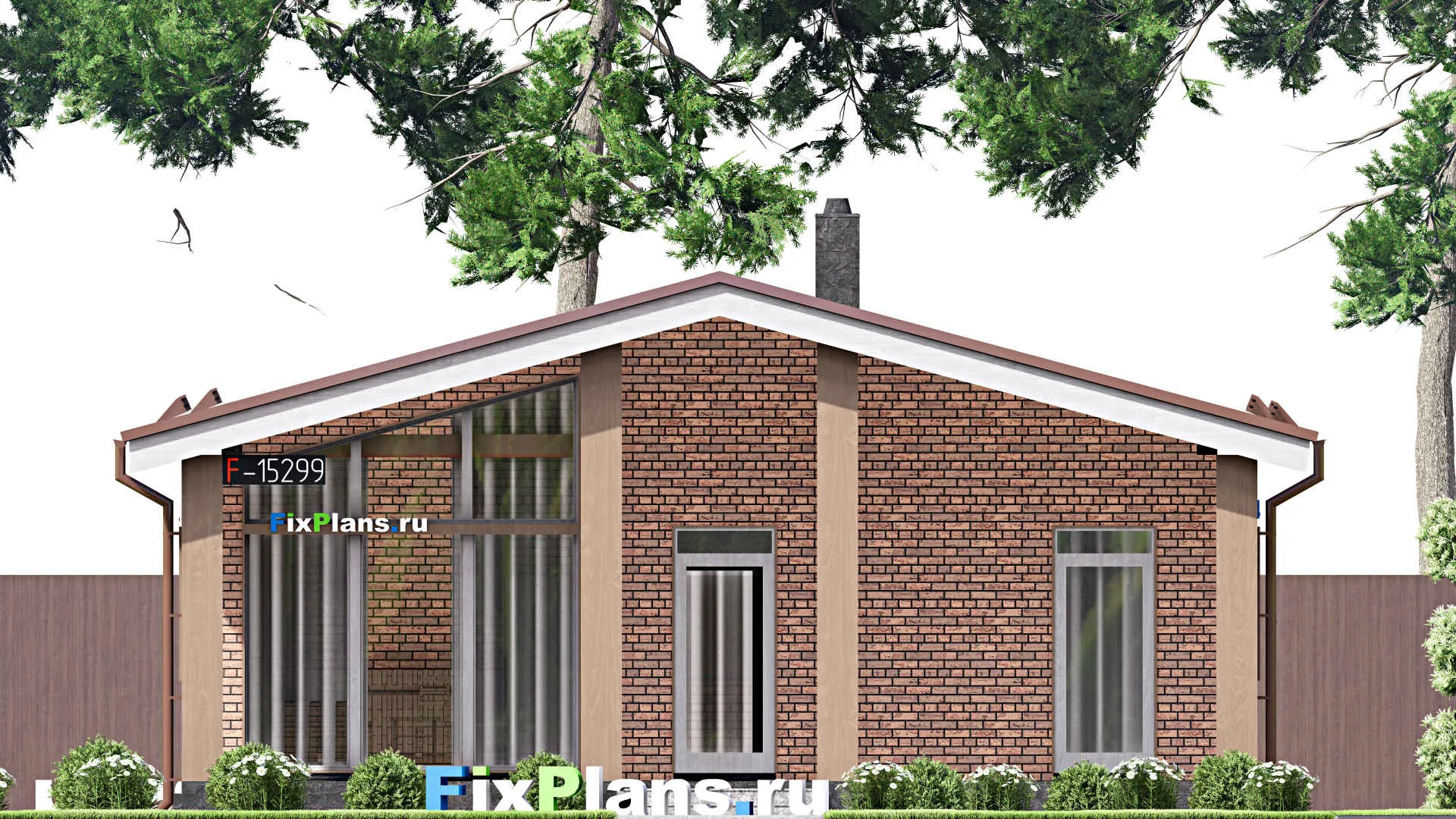 F-15299 - Проект бани 11 на 12, площадью 100 м² с комнатой отдыха, терассой и санузлом