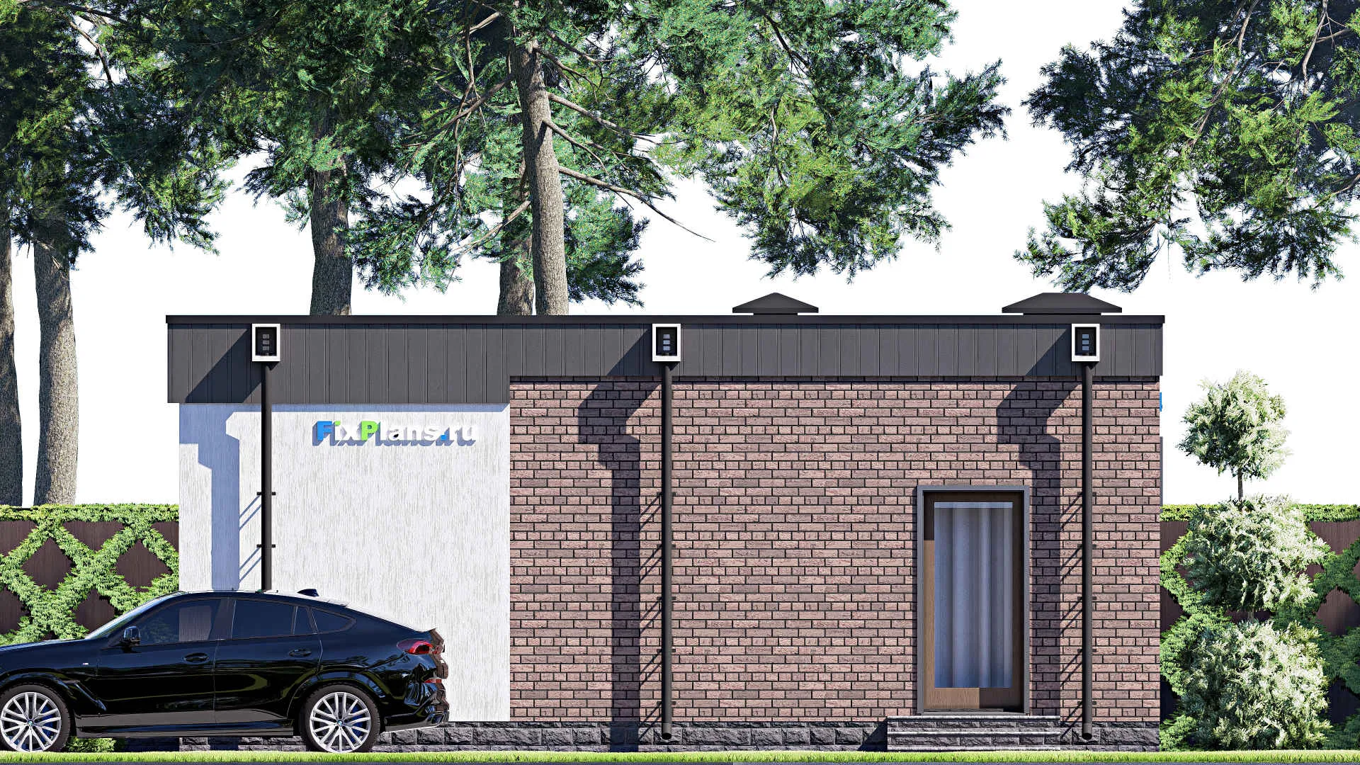 F-14921 - Проект бани 10 на 14, площадью 110 м² с санузлом и спальней