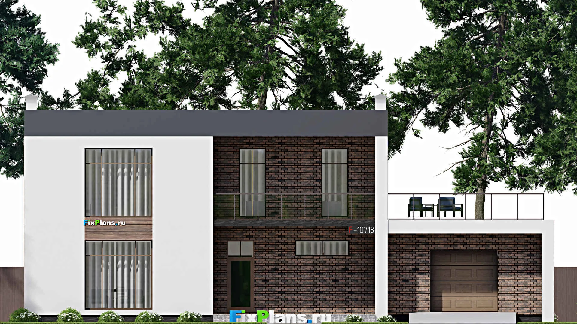 F-10718 - Проект двухэтажного дома 19 на 20, площадью 470 м² с 3 спальнями