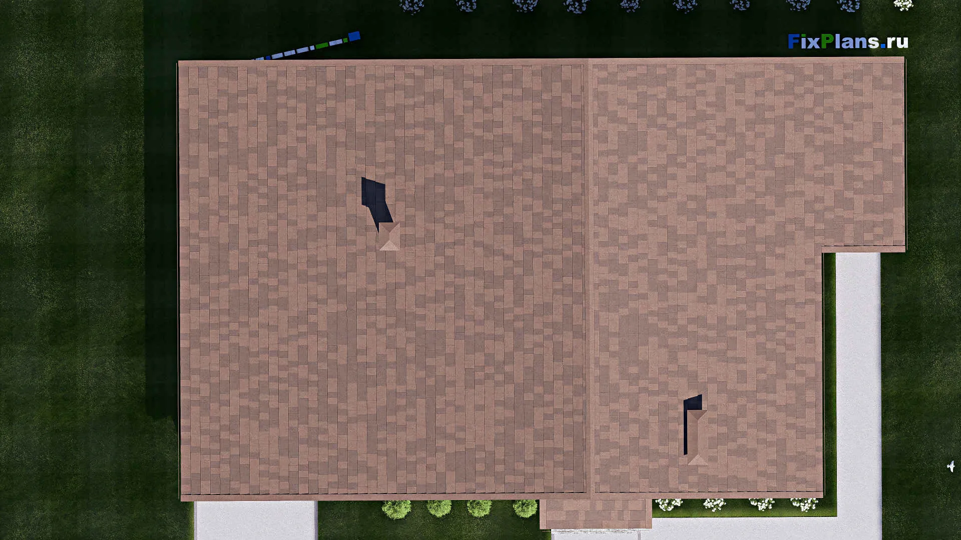 F-17432 - Проект дома с мансардой 15 на 24, площадью 310 м² с террасой и 3 спальнями